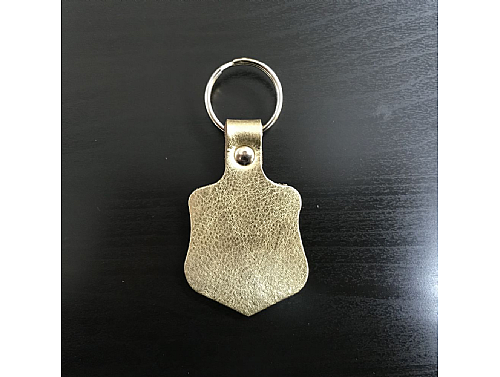 Yellow Gold - Real Leather Key Fob - Shield